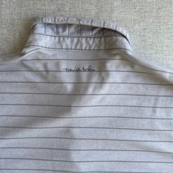Travis Mathew Mens XXL Polo Shirt Gray Striped Golf Casual Business Short Sleeve - Picture 10 of 11